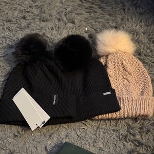 Winter Pom Pom Hat Bundle Calvin Klein and Steve Madden
